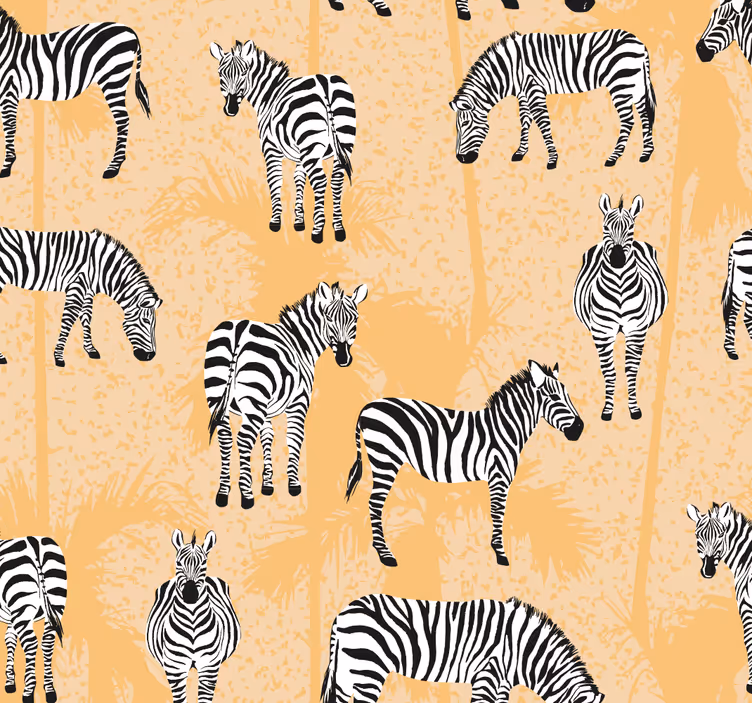 Zebra wallpaper in zebra motif design - TenStickers