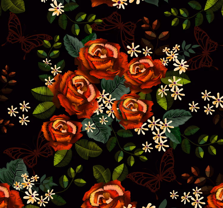 Floral Elegance flower wallpaper - TenStickers