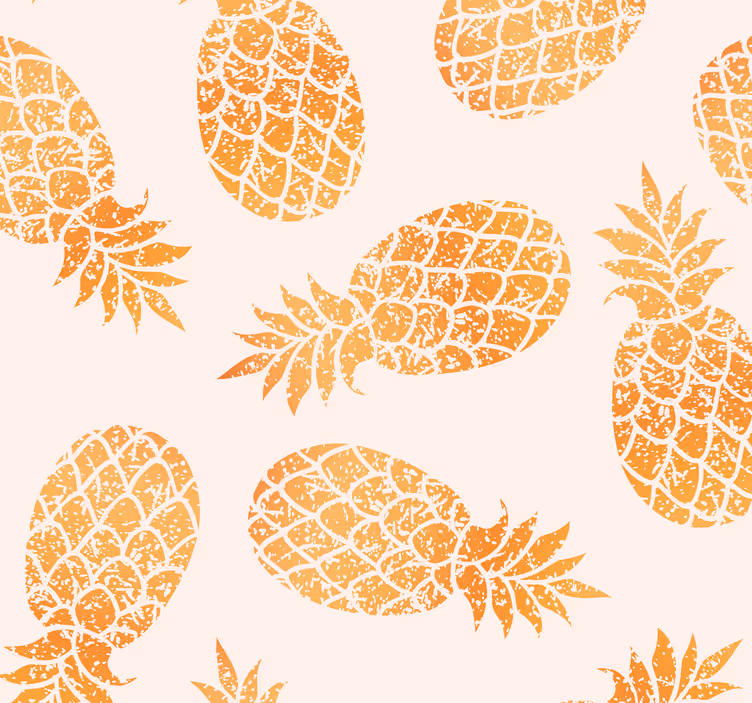 Vintage wallpaper golden pineapples Wallpaper - TenStickers