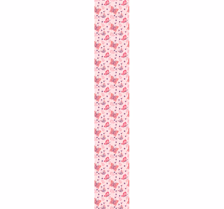 Pink garden motif butterflies wallpaper - TenStickers