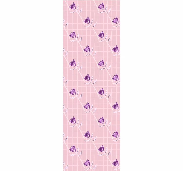 Geometric wallpaper with floral design - TenStickers