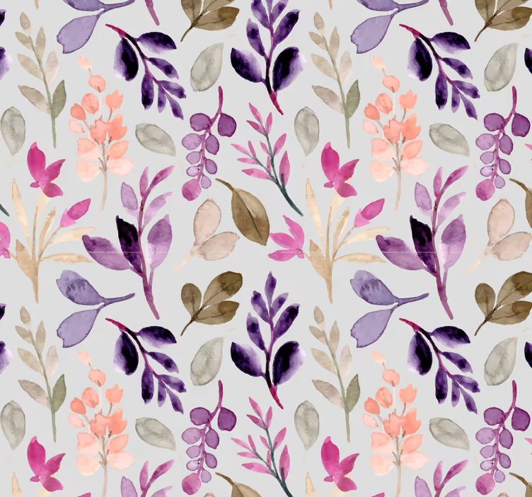 Botanical Nursery floral ornament wallpaper - TenStickers
