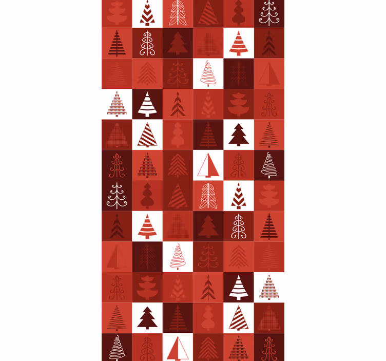 Festive Tree Patterns christmas wallpaper - TenStickers