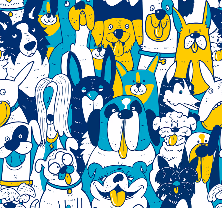 Dog seamless patter Animal Wallpaper - TenStickers
