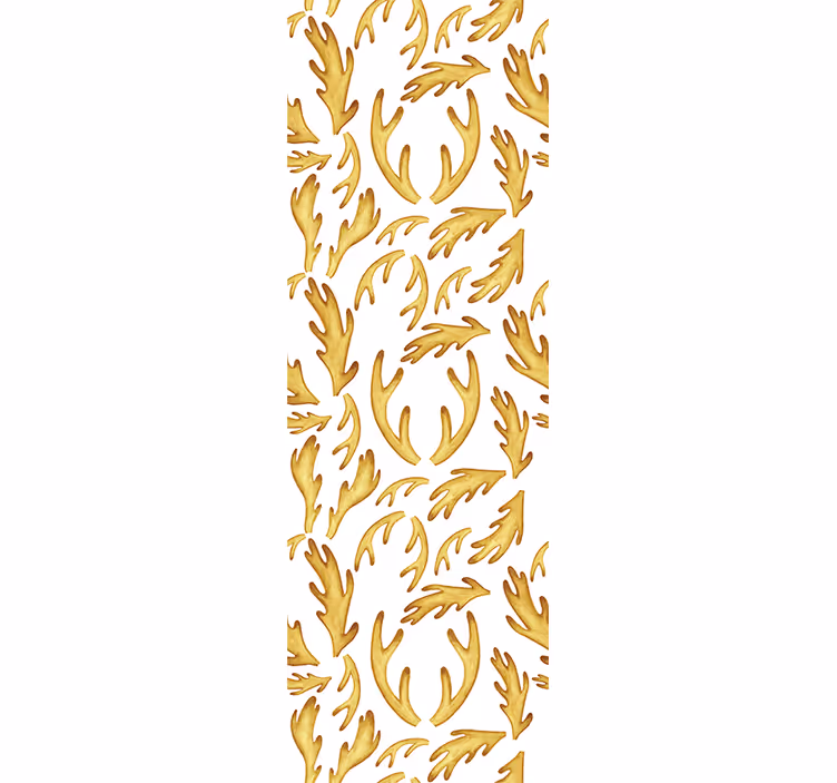 Golden Foliage Pattern leaf wallpaper - TenStickers