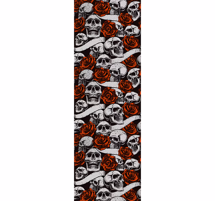 Flower wallpaper gothic skull florals - TenStickers