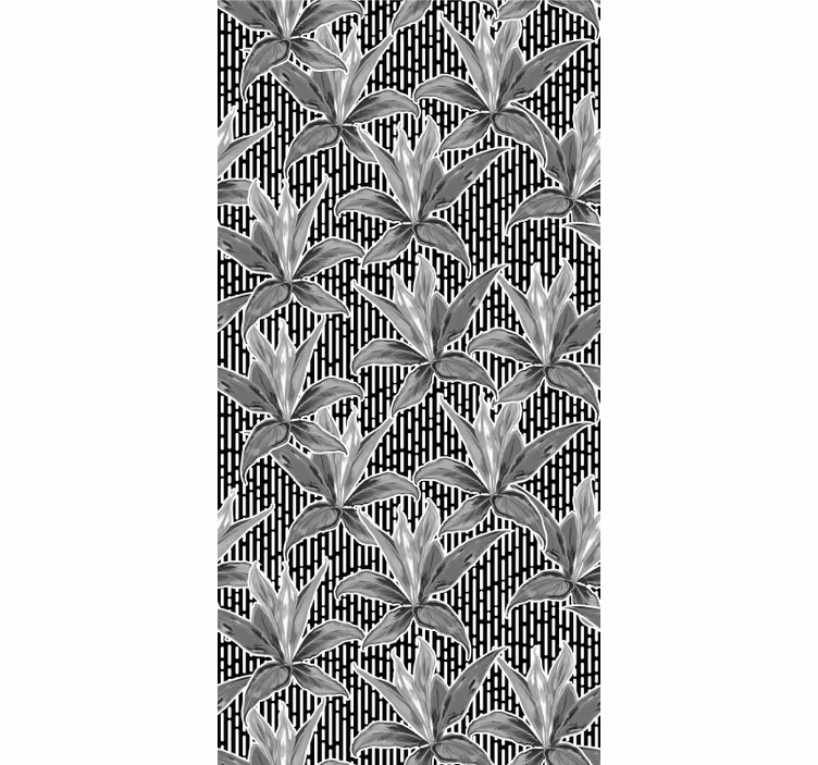 Botanical Geometric leaf wallpaper - TenStickers