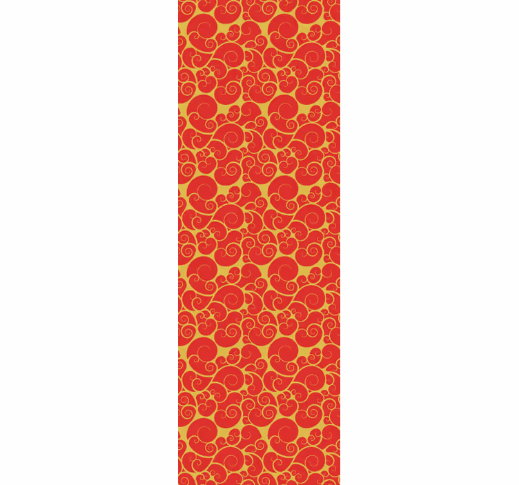 Living room wallpaper with ornate swirls design - TenStickers