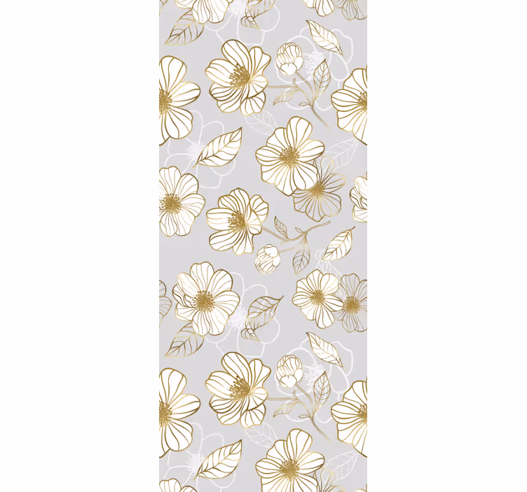 Floral ornament wallpaper gold floral design - TenStickers