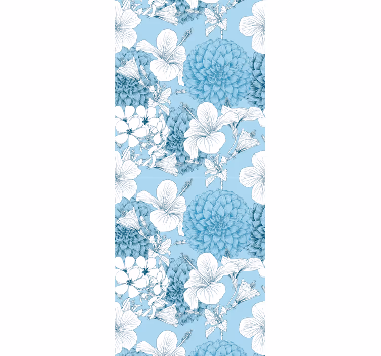 Floral Sketch Motif flower wallpaper - TenStickers