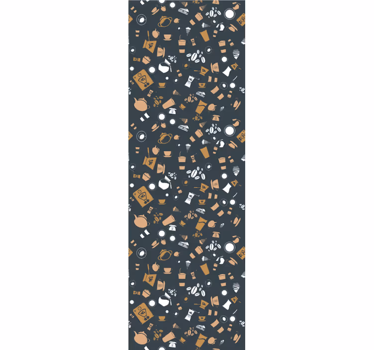 Dining room wallpaper coffee patterns - TenStickers