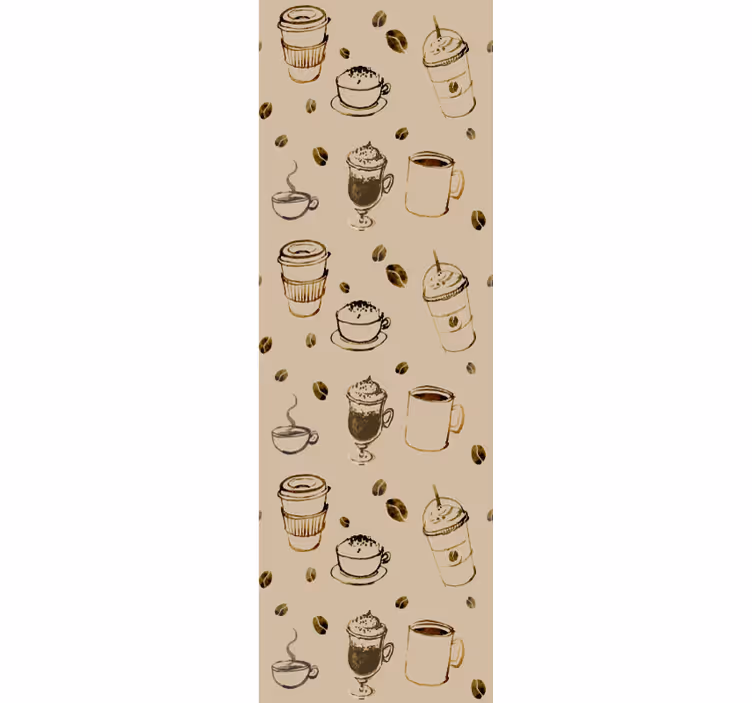 Coffee vintage pattern Kitchen Wallpaper - TenStickers