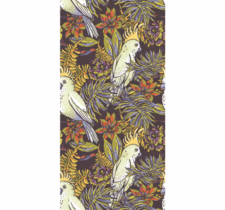 Tropical Parrot Pattern birds wallpaper - TenStickers