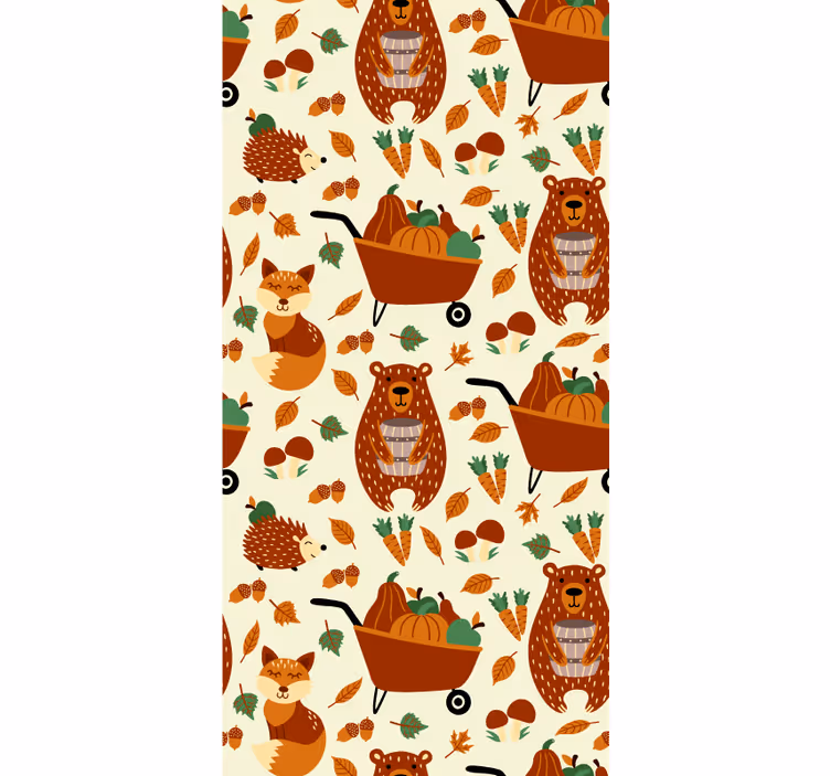 Thanksgiving cartoon wildlife Animal Wallpaper - TenStickers