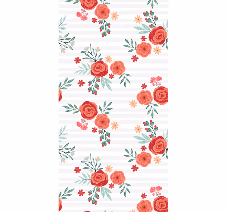 Floral Striped Pattern flower wallpaper - TenStickers