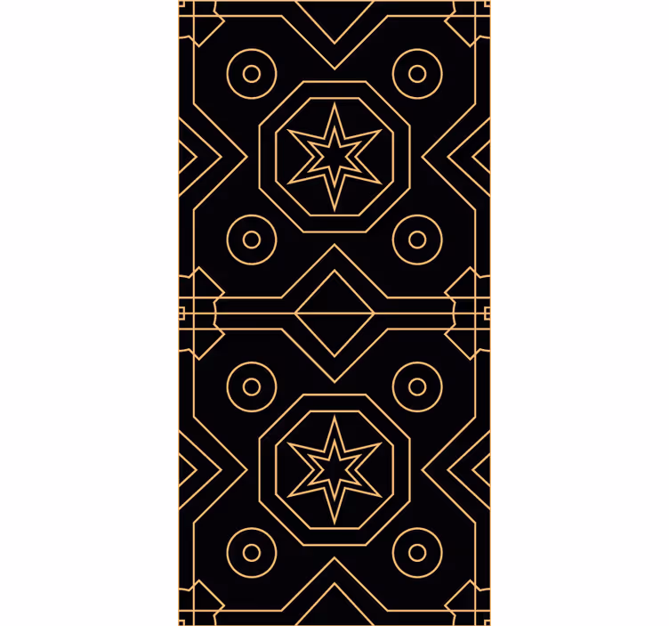 Black pattern with gold triangle wallpaper - TenStickers