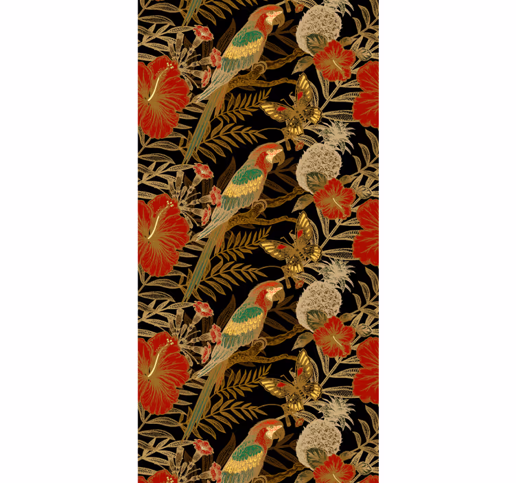 Plants and bird Jungle wallpaper - TenStickers