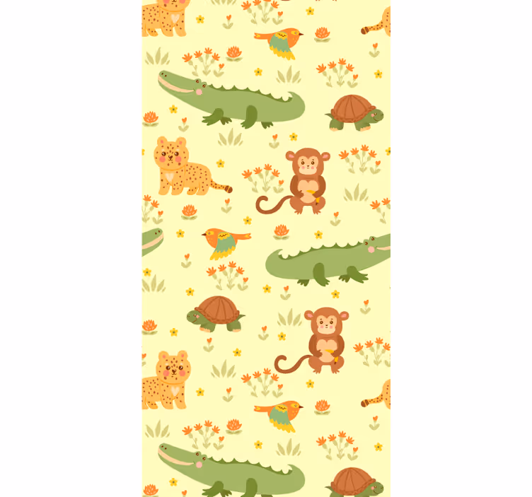 Jungle Fauna Motif animal wallpaper - TenStickers
