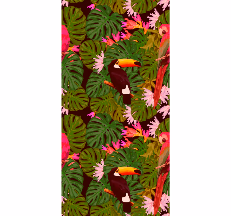 Elegant plants and animals jungle wallpaper - TenStickers