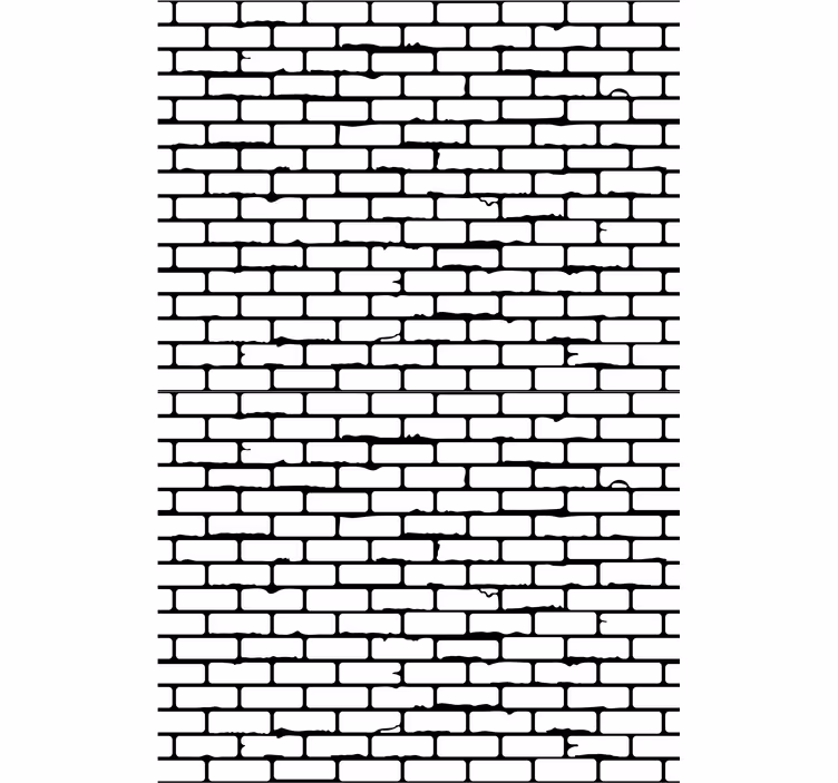 White brick pattern age-worn Wallpaper - TenStickers