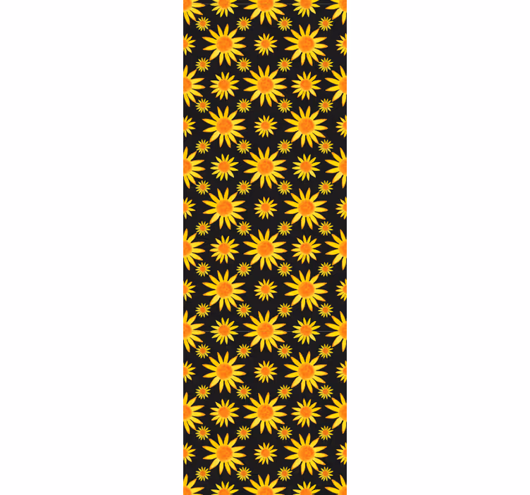Sunflower black background flower wallpaper - TenStickers