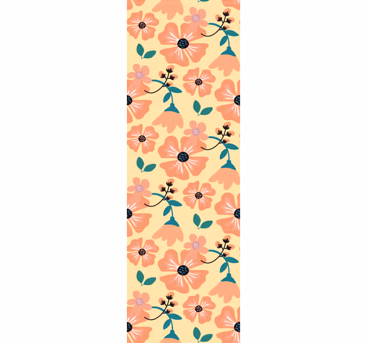Floral Bloom Pattern flower wallpaper - TenStickers