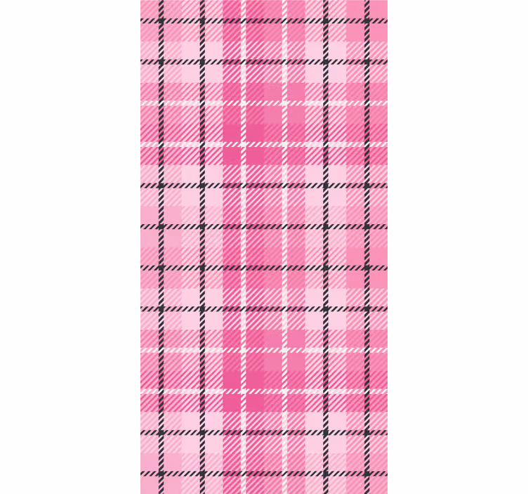 Pink and black tartan classic wallpaper - TenStickers
