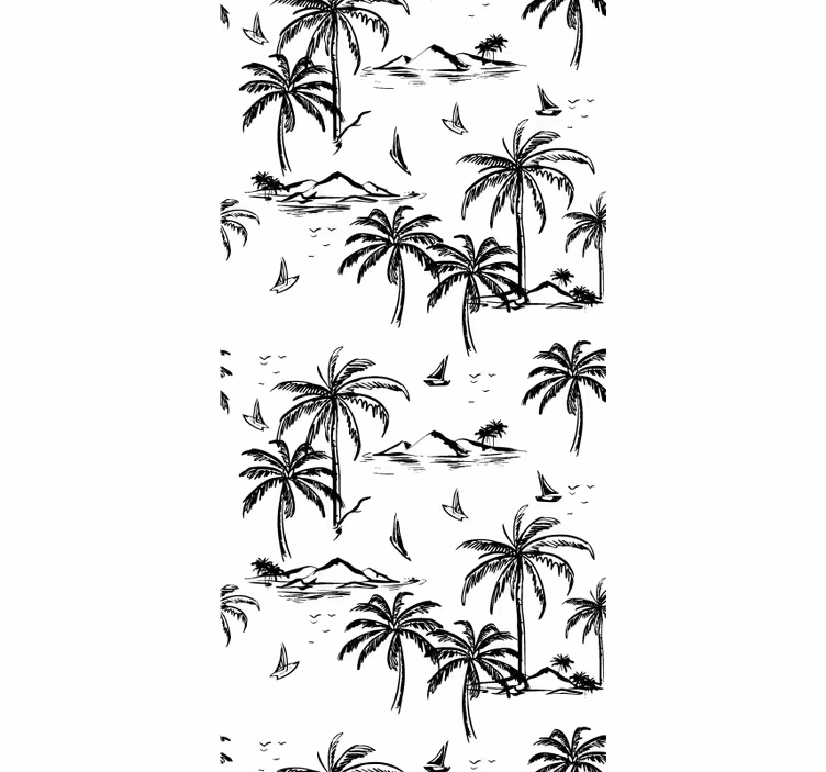 Tropical palms tree wallpaper - TenStickers