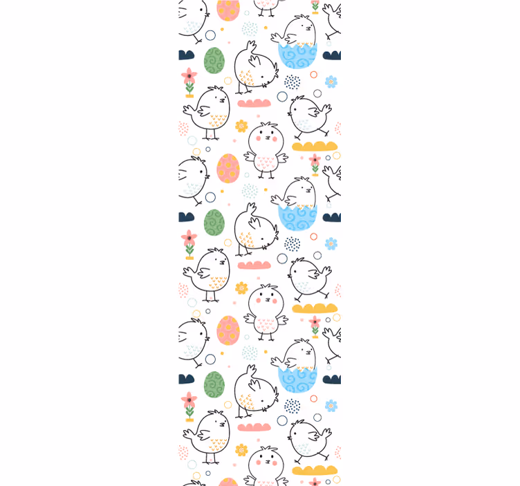Chick Pattern Delight kids wallpaper - TenStickers