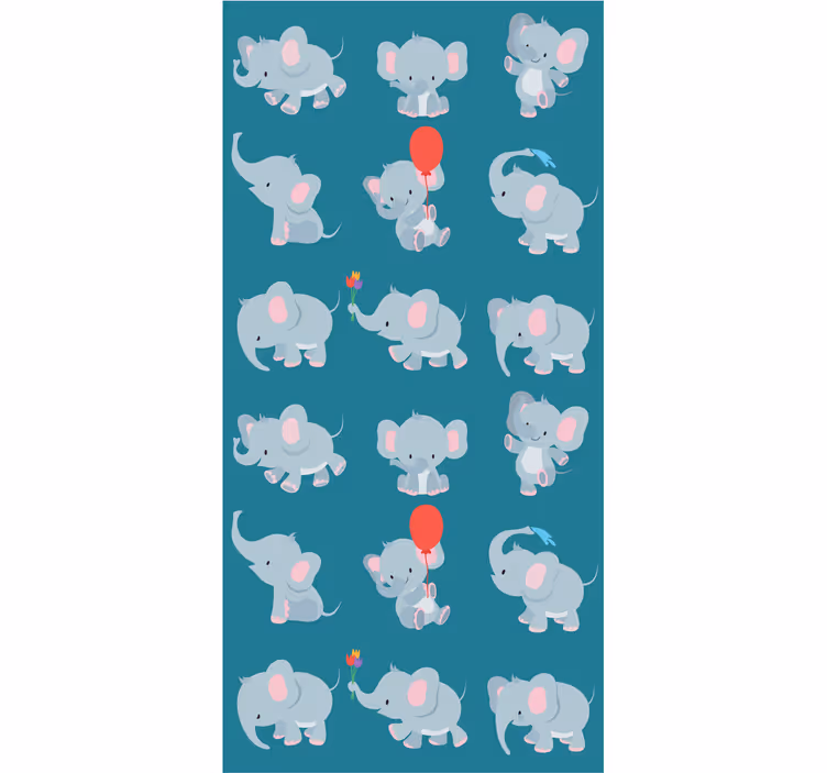 Playful Elephants nursery wallpaper - TenStickers