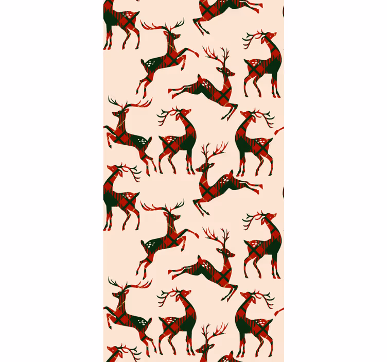 Festive Reindeer animal wallpaper - TenStickers