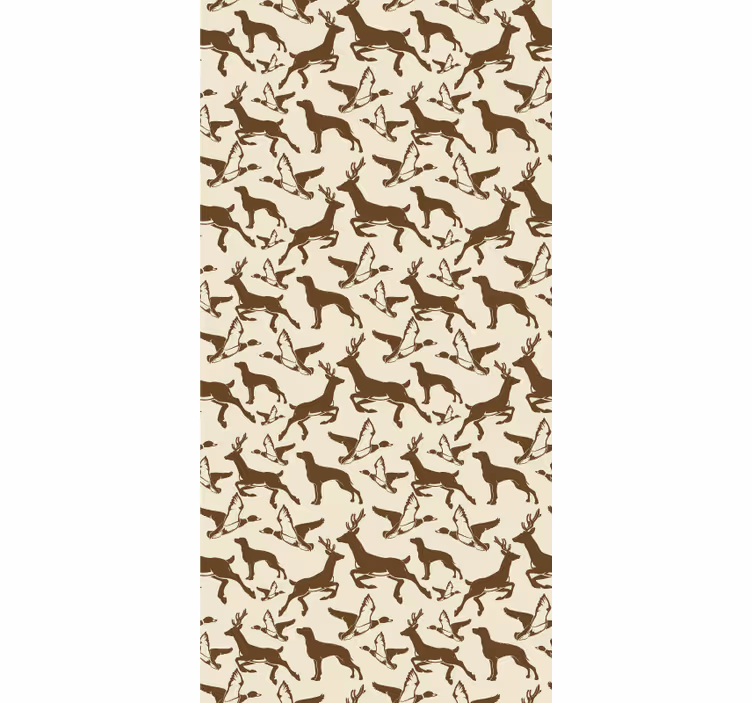 Stag, flowers and bird animal wallpaper - TenStickers