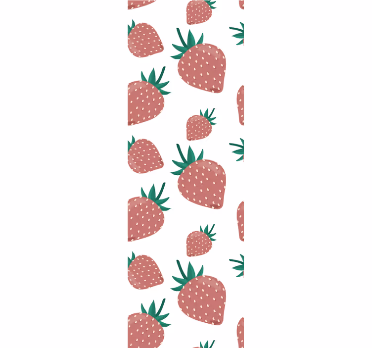 Colorful hand drawn strawberry wallpaper - TenStickers