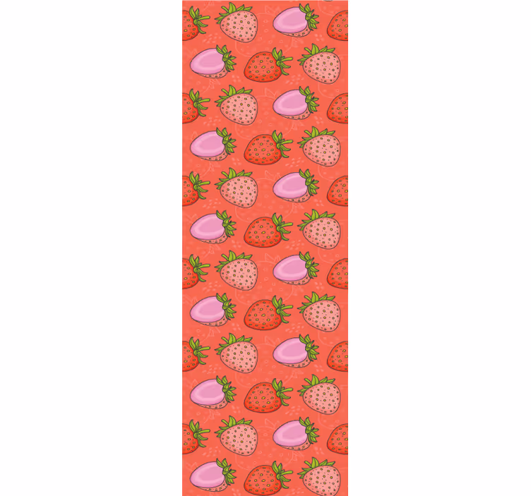 Several red pink strawberries Kitchen Wallpaper - TenStickers
