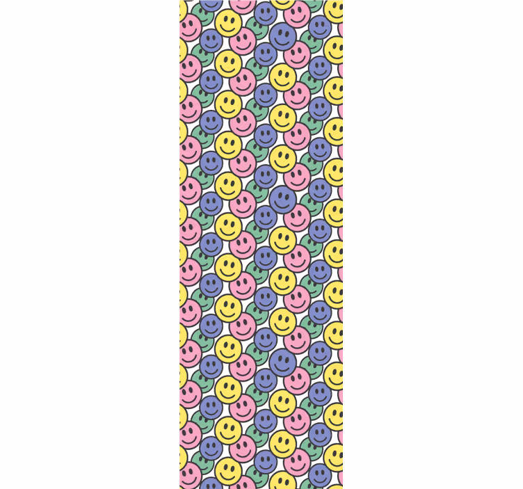 Colorful pastel smiley faces Bedroom Wallpaper - TenStickers
