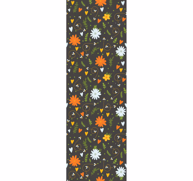 Floral Cheer Motif flower wallpaper - TenStickers