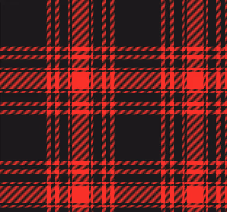 Menzies tartan black red pattern wallpaper - TenStickers