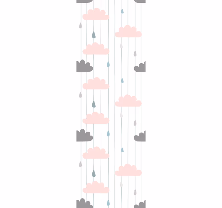 Pink and grey clouds bedroom wallpaper - TenStickers