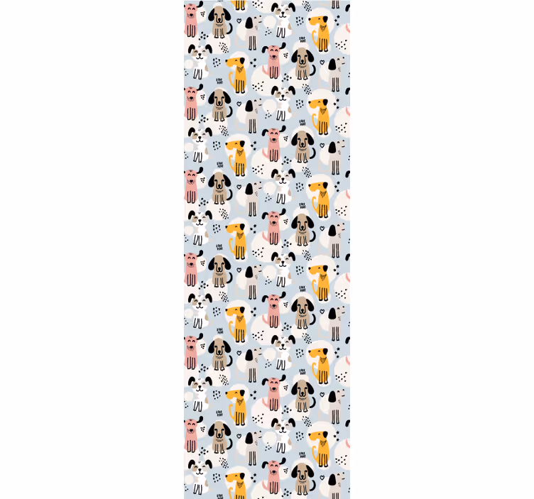 Canine Pattern Play dogs wallpaper - TenStickers