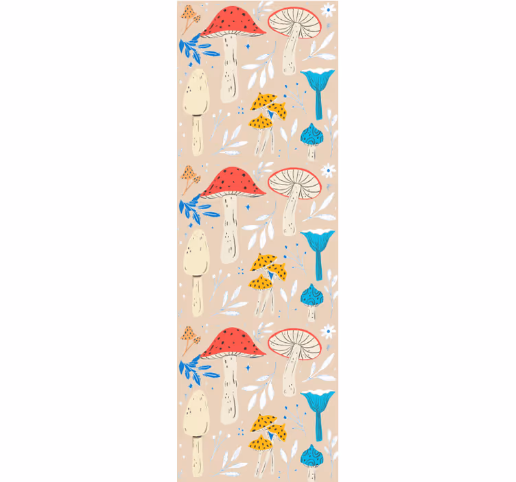 Mushroom Motifs nature wallpaper - TenStickers