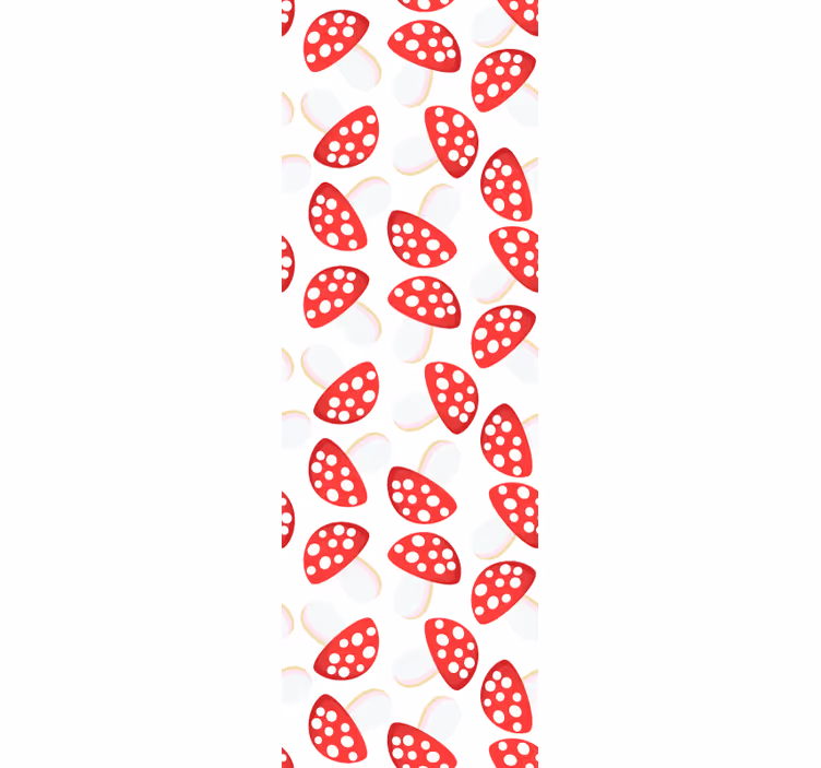 Classical mushrooms red white Flower Wallpaper - TenStickers
