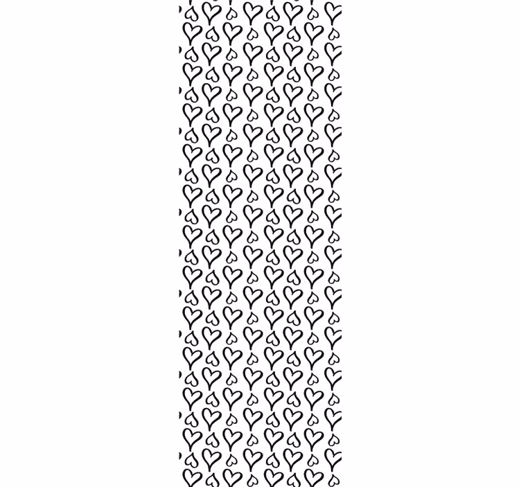 Black illustrated heart icons Modern Wallpaper - TenStickers