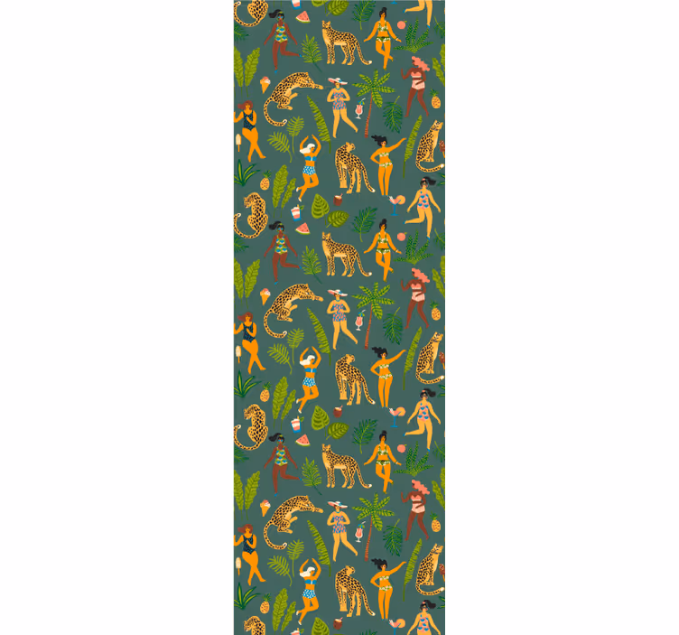 Jungle Dance Motif animal wallpaper - TenStickers