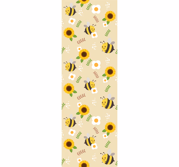 Buzzy Sunflowers animal wallpaper - TenStickers