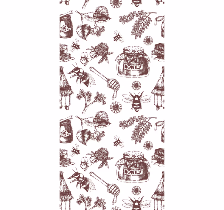 Rustic Apiary Sketch animal wallpaper - TenStickers