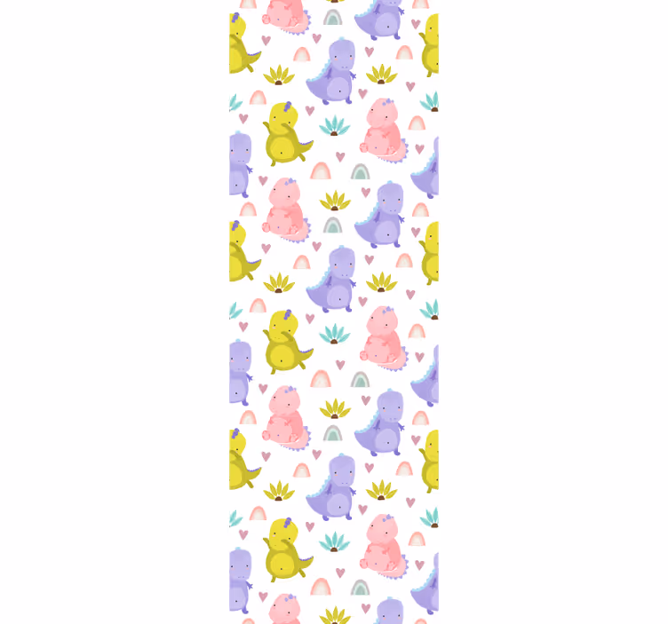 Dinosaur Delight Pattern nursery wallpaper - TenStickers