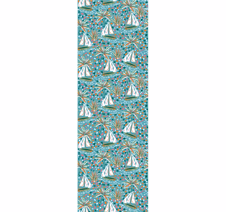 Sailing Motif scandinavian wallpaper - TenStickers