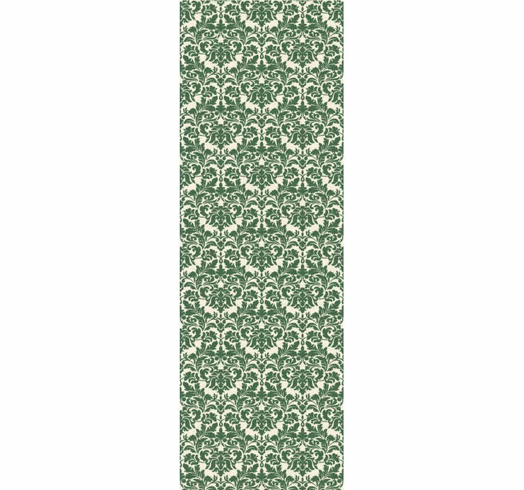 Geometric pattern of green flowers wallpaper - TenStickers