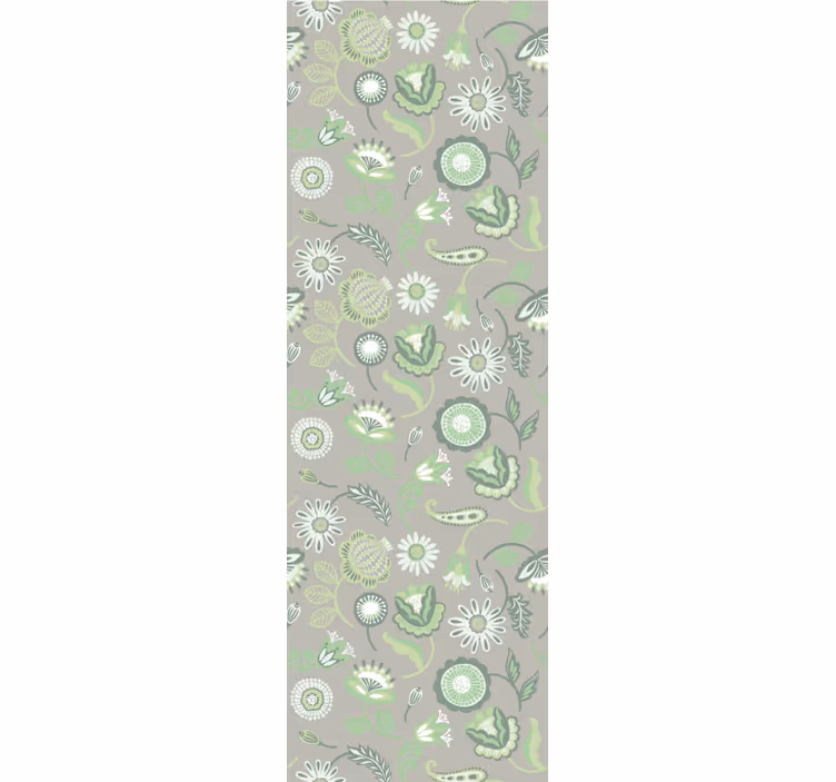 Botanical Greenery Motif floral ornament wallpaper - TenStickers