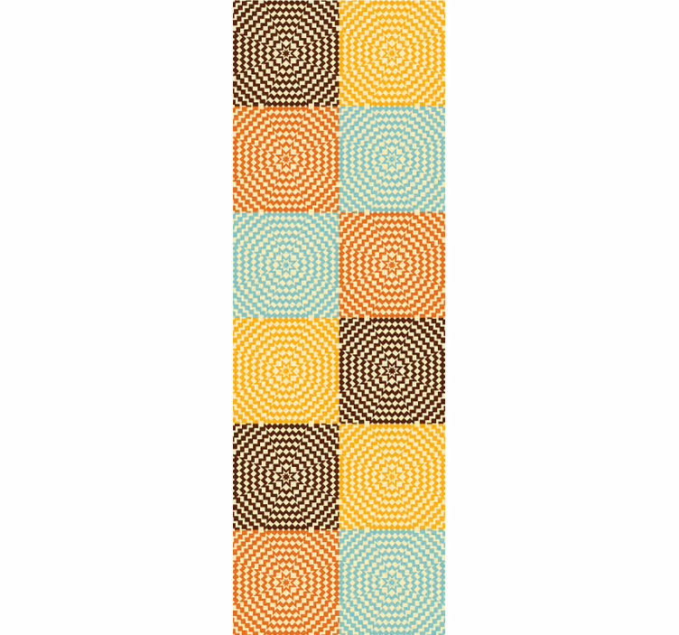 Angular Swirling Squares geometric wallpaper - TenStickers